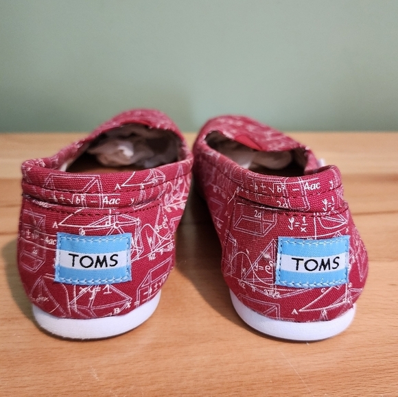 Toms NEW Classic‎ Limited Edition Geometry Print Math Shoes Red Canvas sz 7 - Picture 4 of 9